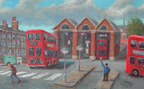 "Bus Station" 2006  Oil on Canvas (Fingerpainting)  John A. Parks